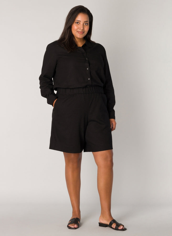 Tijdloze Linnen Short Met Elastische Taille