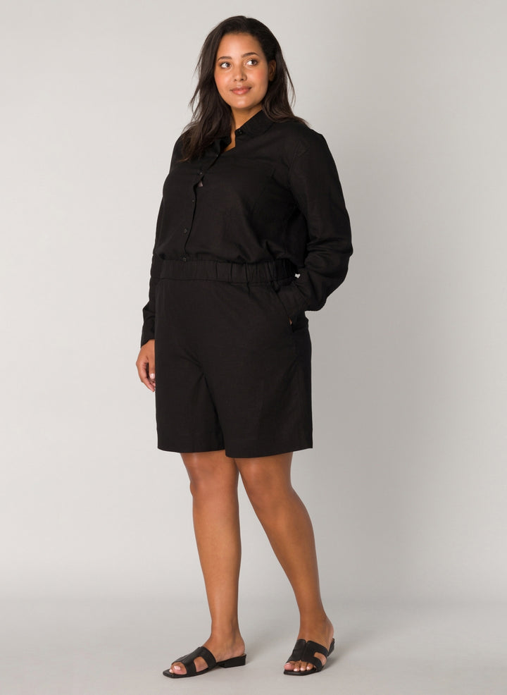 Tijdloze Linnen Short Met Elastische Taille