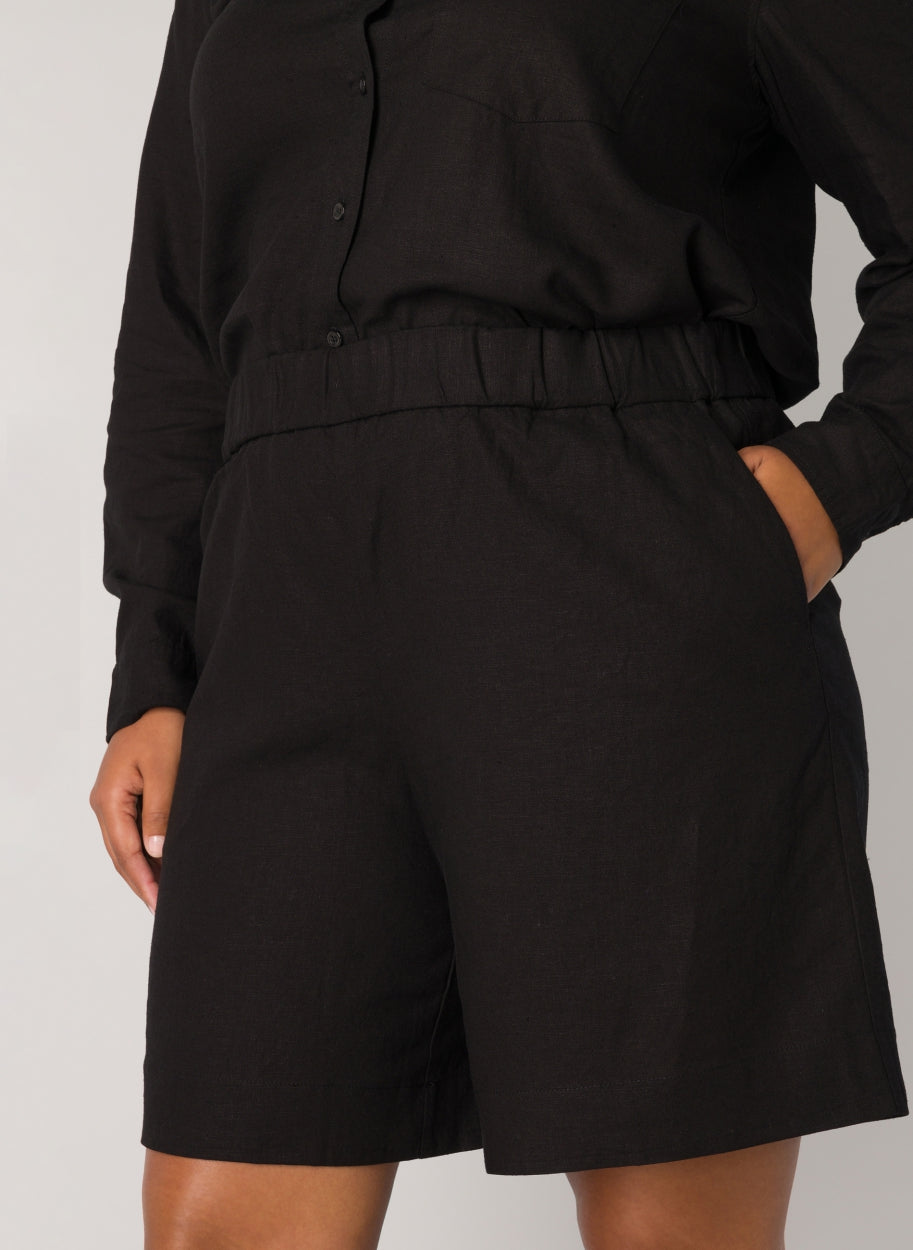Tijdloze Linnen Short Met Elastische Taille