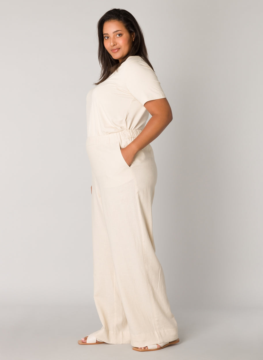 Tijdloze Linnen Broek Met Hoge Taille