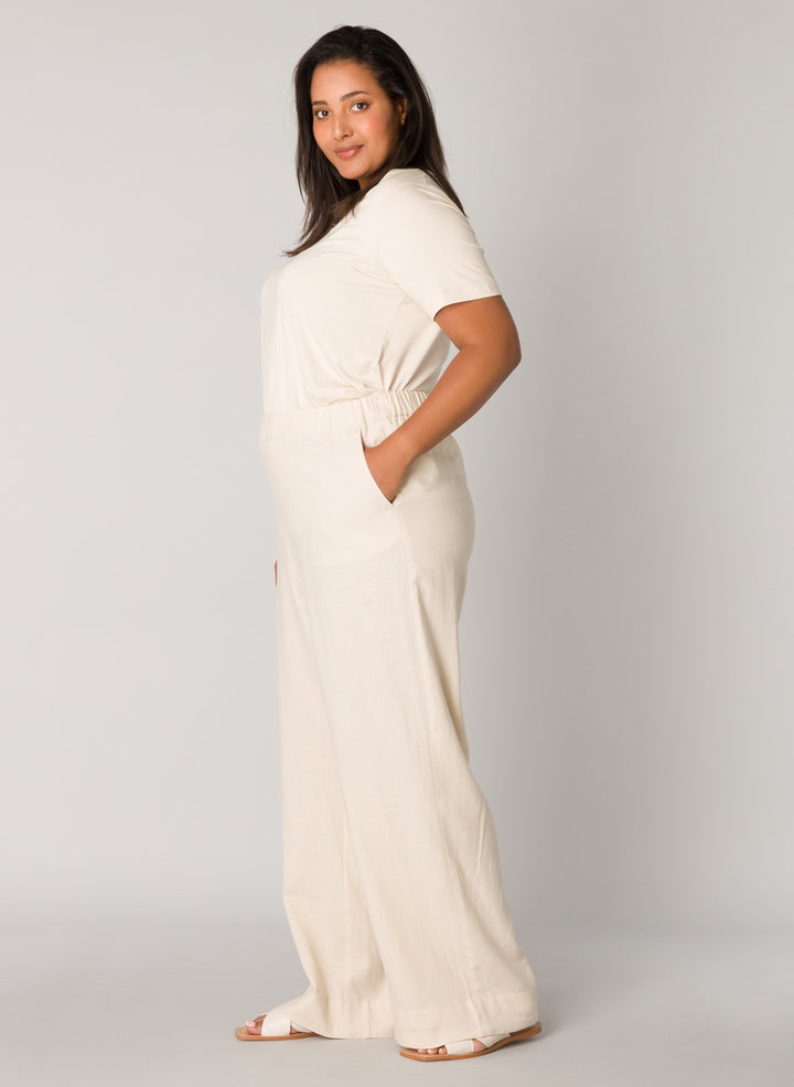 Tijdloze Linnen Broek Met Hoge Taille
