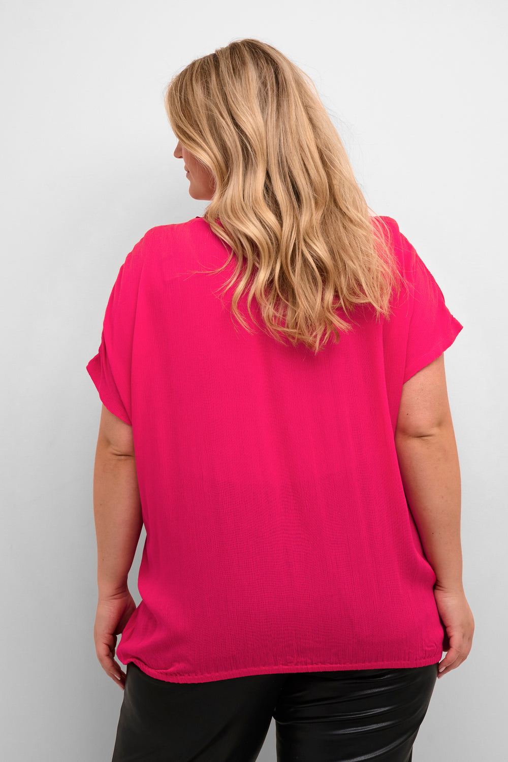 hot pink t-shirt - kaffe curve - - grote maten - dameskleding - kledingwinkel - herent - leuven