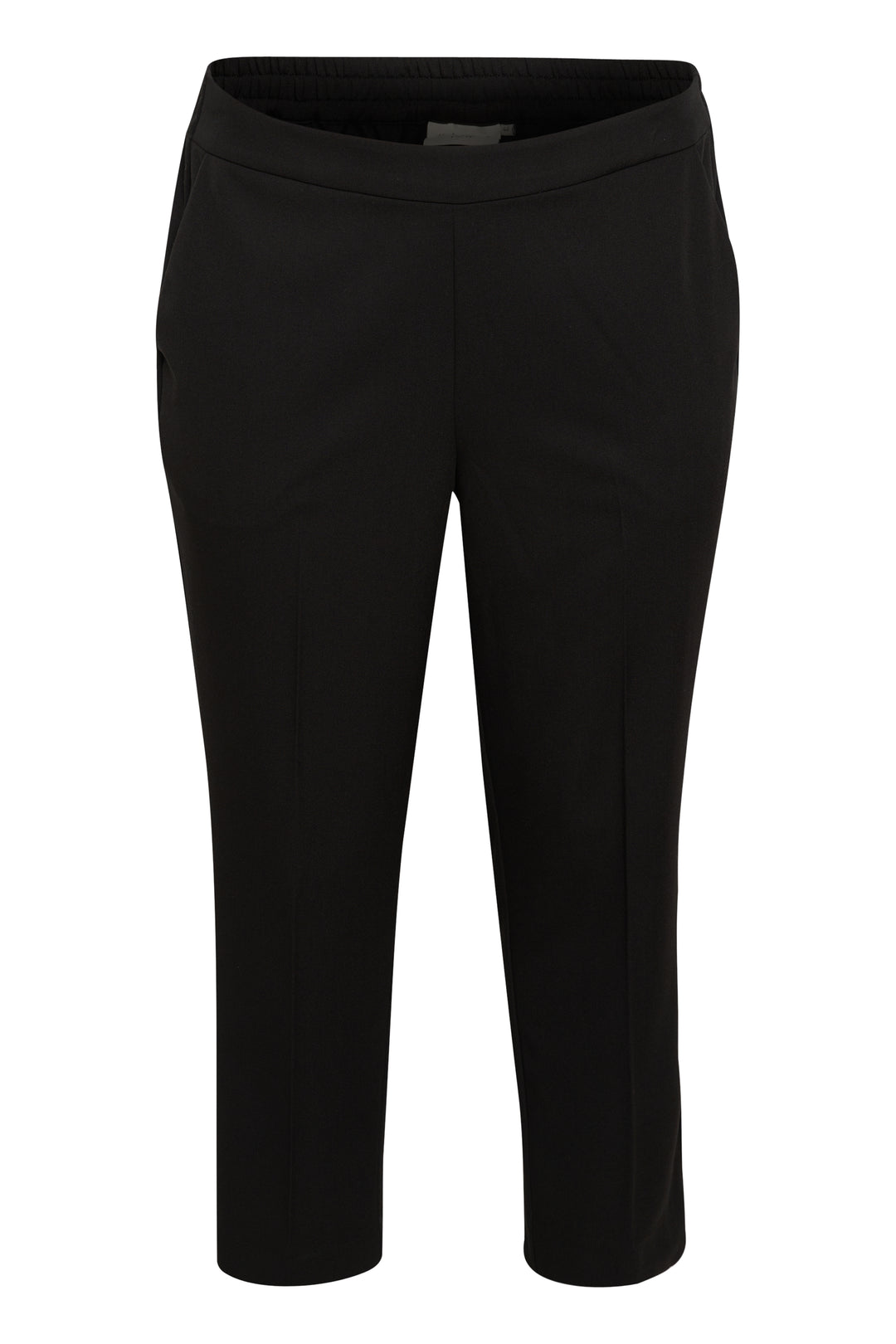 Zwarte Cropped Broek Met Rechte Pijp