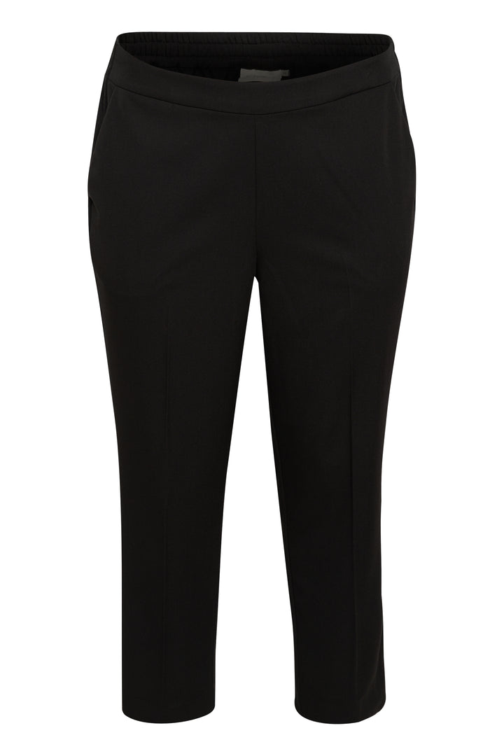 Zwarte Cropped Broek Met Rechte Pijp