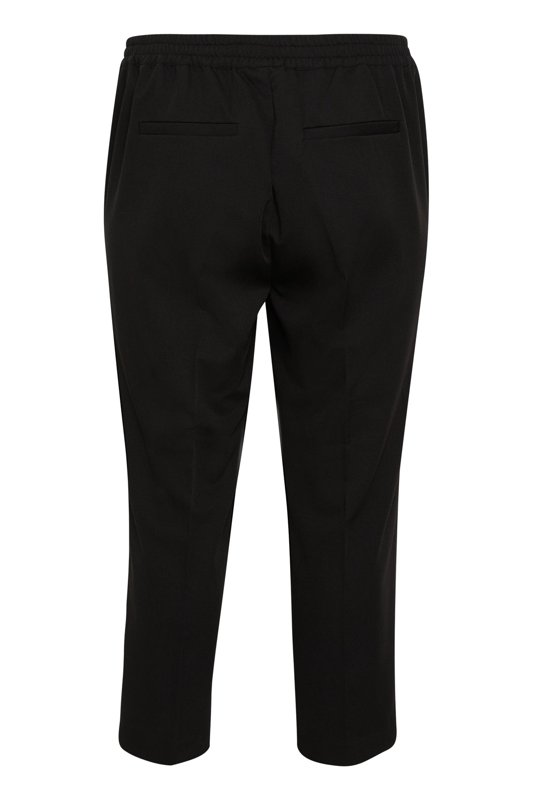 Zwarte Cropped Broek Met Rechte Pijp