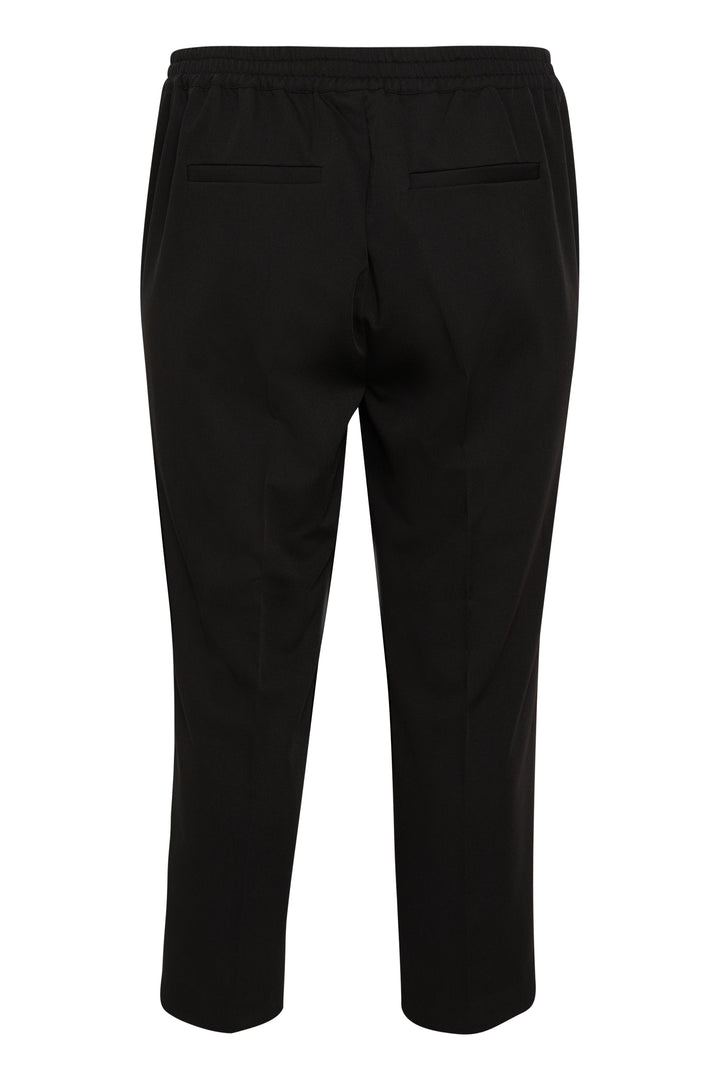 Zwarte Cropped Broek Met Rechte Pijp