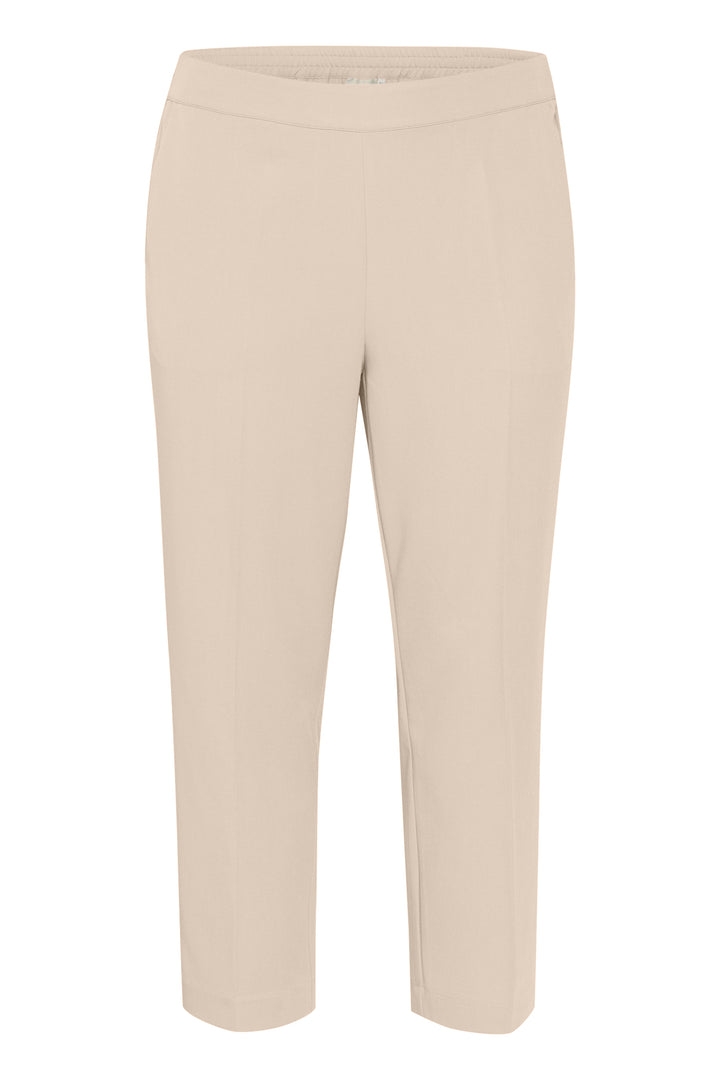 beige cropped broek - kaffe curve - - grote maten - dameskleding - kledingwinkel - herent - leuven