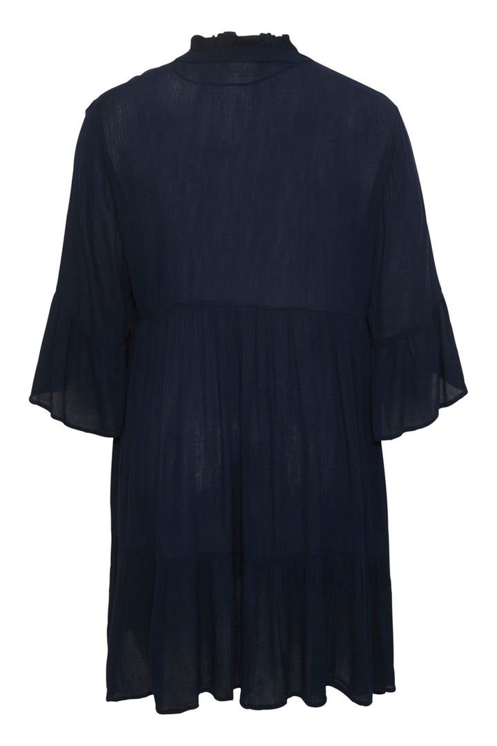 marineblauwe bohemian jurk - kaffe curve - - grote maten - dameskleding - kledingwinkel - herent - leuven