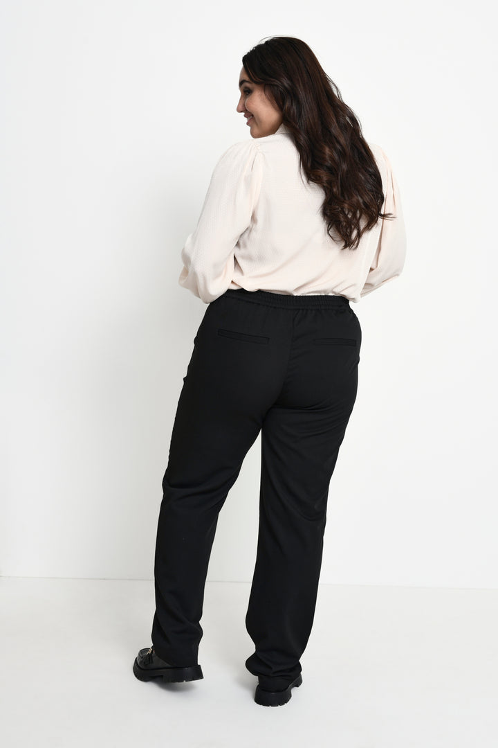 Zwarte Broek Met Elastische Taille En Steekzakken