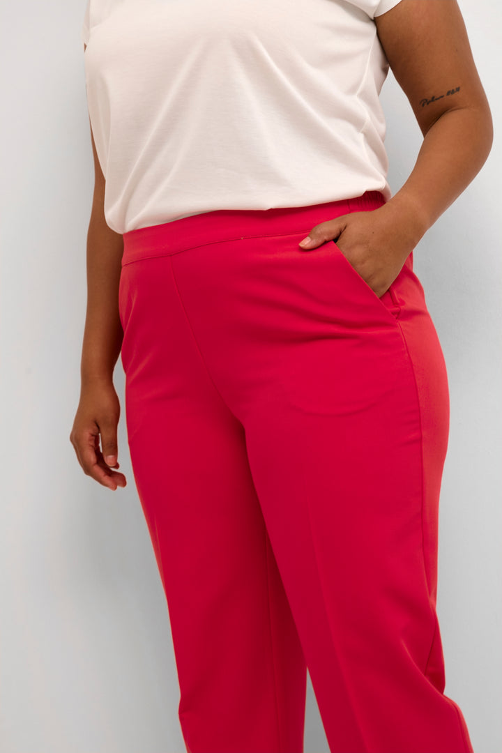 trendy hot pink broek - kaffe curve - - grote maten - dameskleding - kledingwinkel - herent - leuven