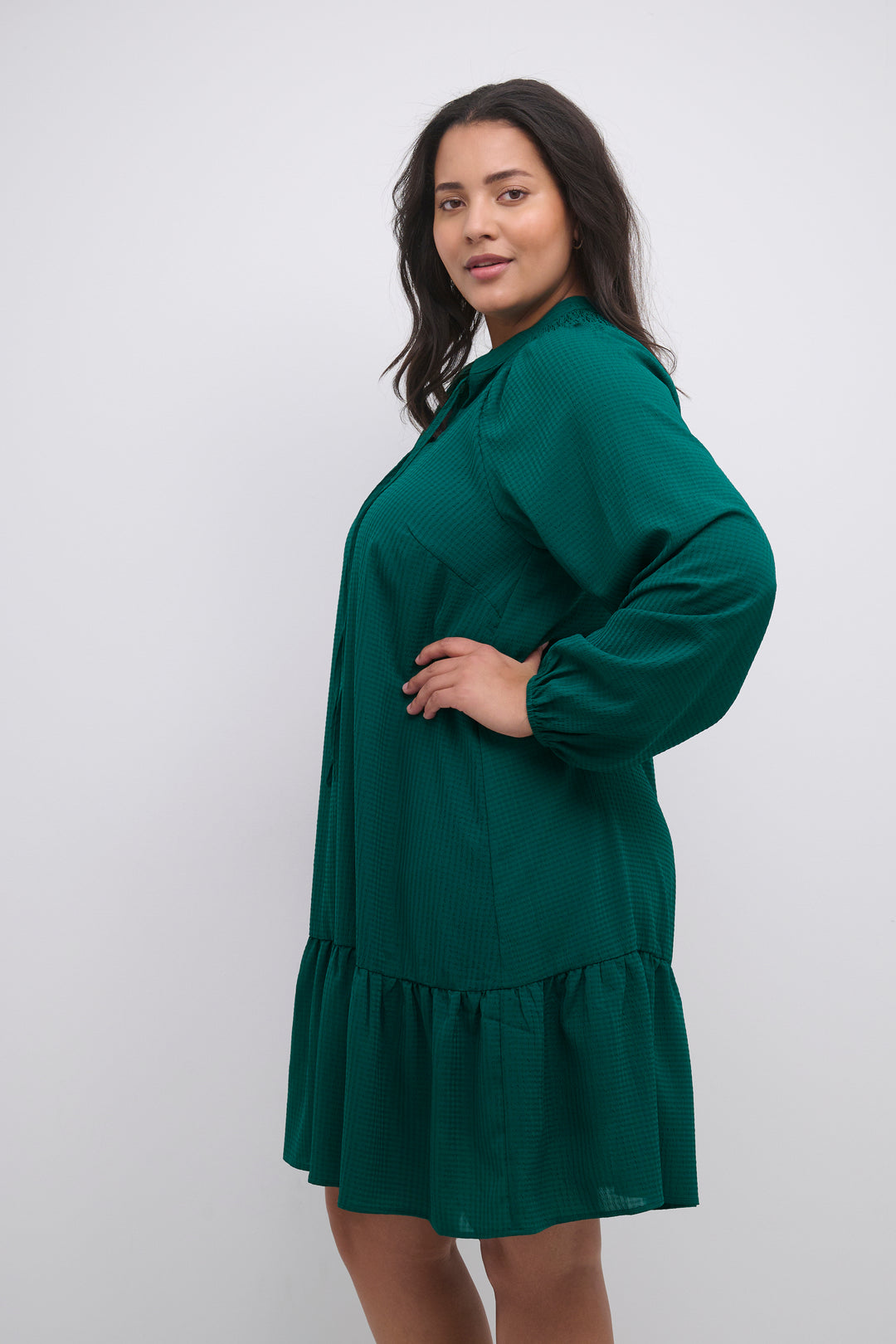 groene jurk - kaffe curve - - grote maten - dameskleding - kledingwinkel - herent - leuven