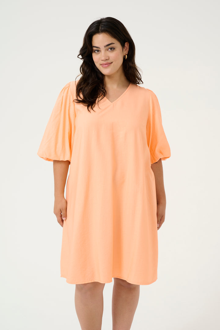 Viscose Jurk Met Pofmouwen