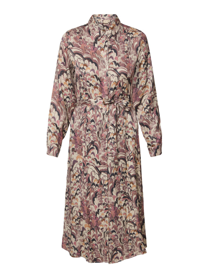 jurk in wijnkleurige tinten - b. copenhagen - 215844 - grote maten - dameskleding - kledingwinkel - herent - leuven