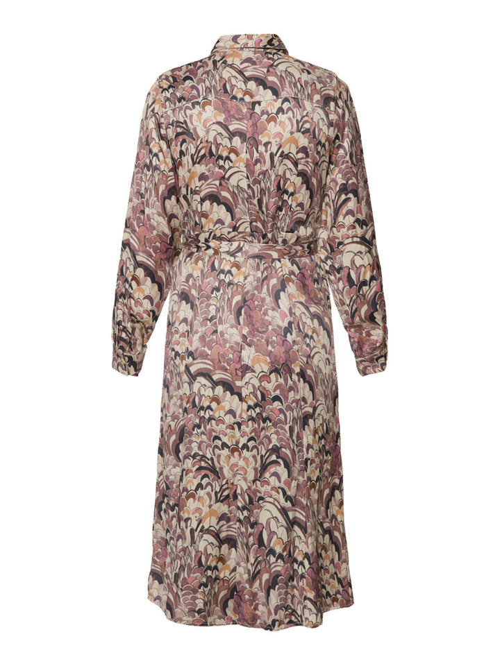 jurk in wijnkleurige tinten - b. copenhagen - 215844 - grote maten - dameskleding - kledingwinkel - herent - leuven