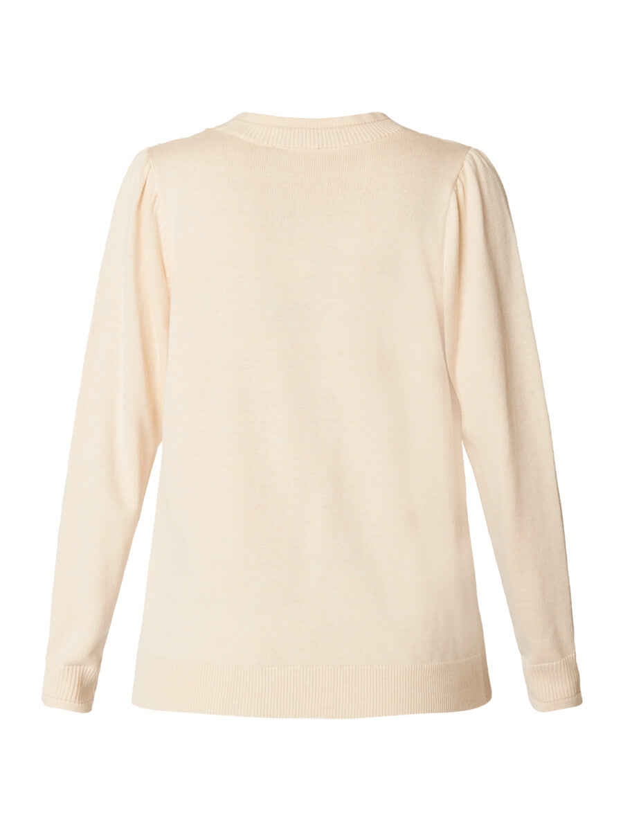 crèmekleurige trui met parels - brandtex - - grote maten - dameskleding - kledingwinkel - herent - leuven