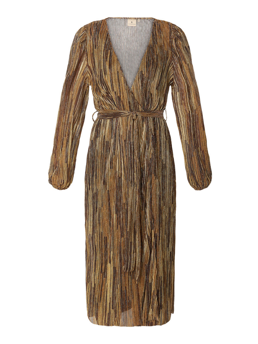 voile jurk in camel - b. copenhagen - - grote maten - dameskleding - kledingwinkel - herent - leuven