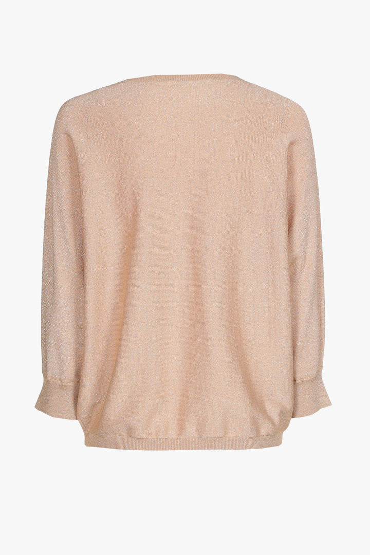 Lurex Trui In Subtiel Brons Goud