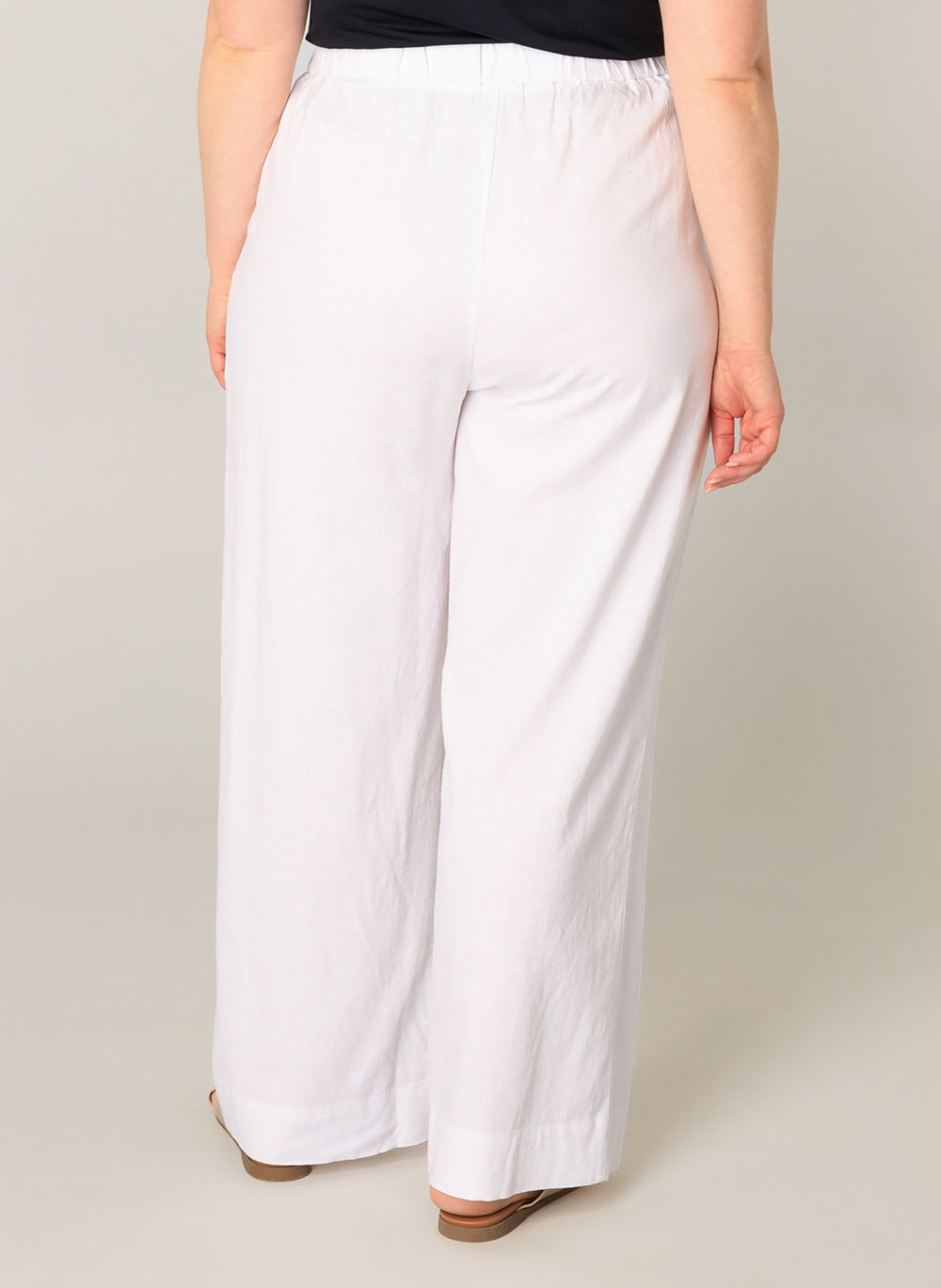 Tijdloze Witte Linnen Broek Met Hoge Taille
