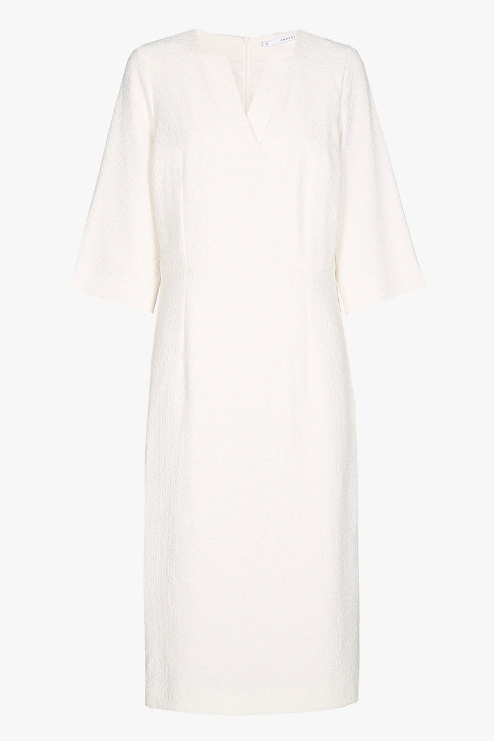 witte tijdloze jurk - xandres - - grote maten - dameskleding - kledingwinkel - herent - leuven