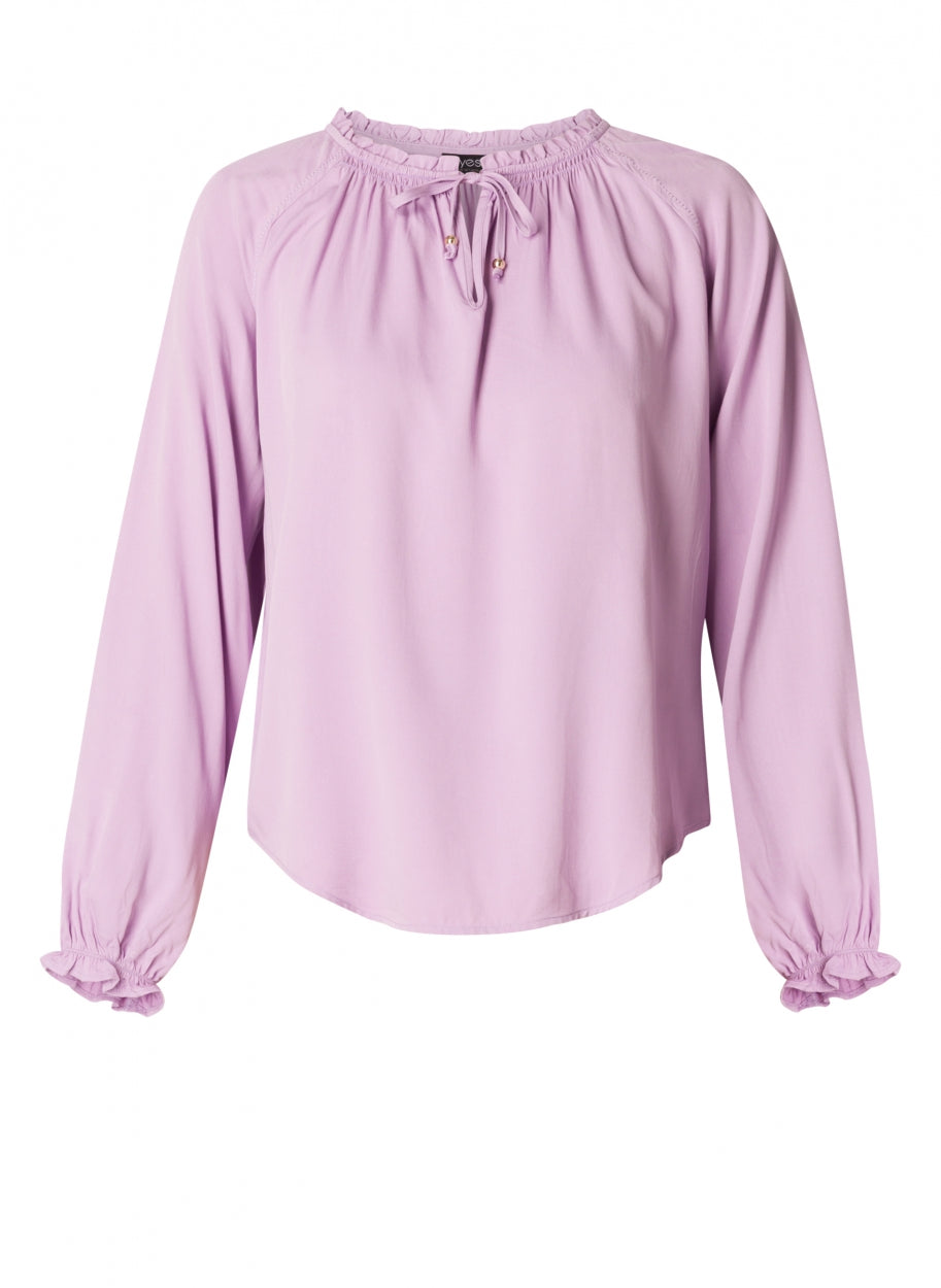 violet blouse met lange mouw