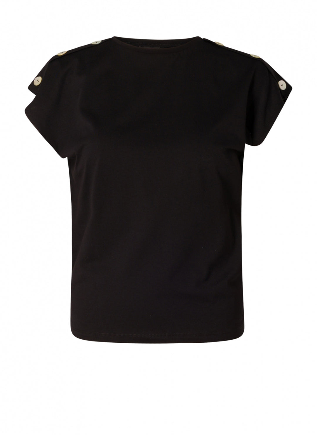 zwart t-shirt van katoen - yesta - - grote maten - dameskleding - kledingwinkel - herent - leuven