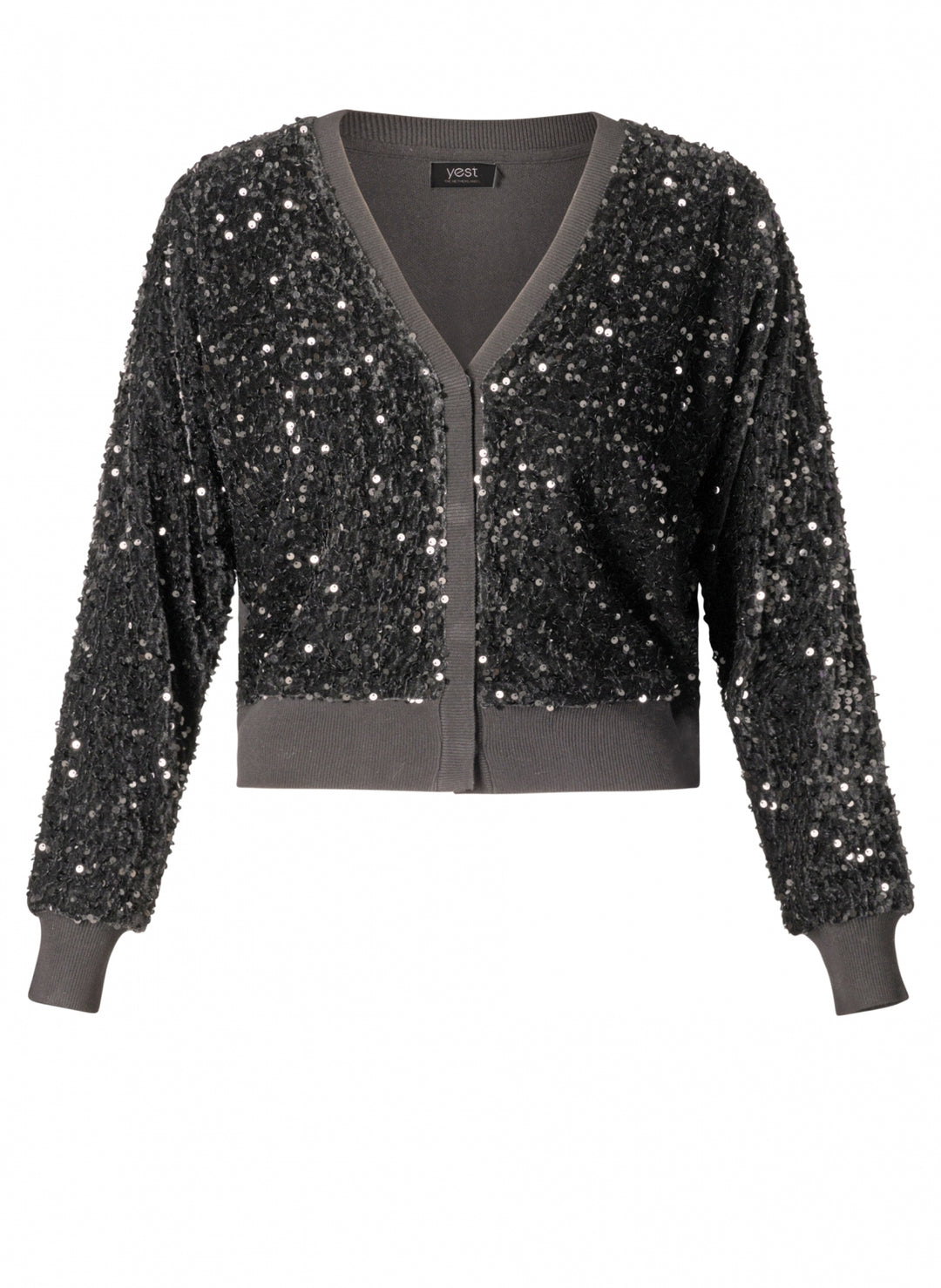 Zilvergrijze Cardigan Met Pailletten