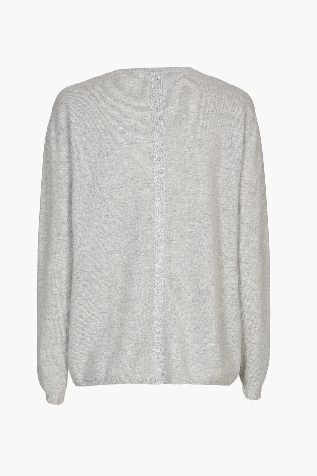 Grijze Elegante Kasjmier Trui Met Chic Detail