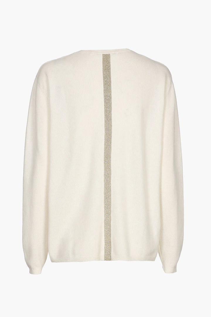 Ecru Elegante Kasjmier Trui Met Chic Detail