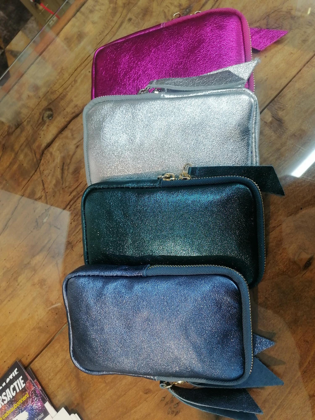 Mini Metallic Jeansblauwe Crossbody Tas