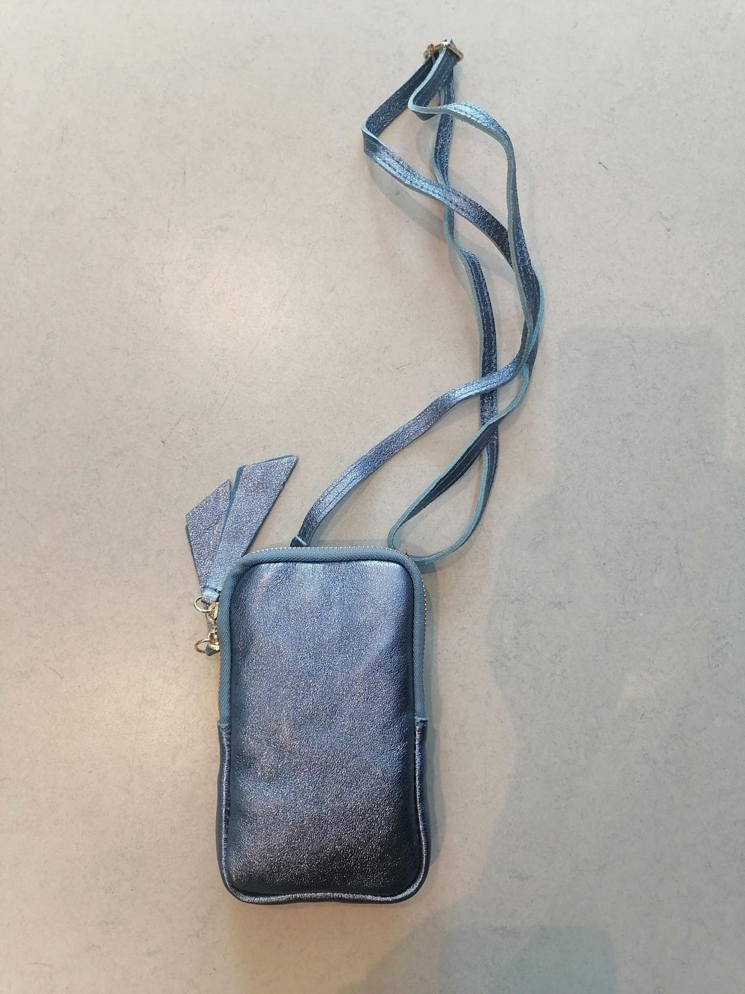 Mini Metallic Jeansblauwe Crossbody Tas