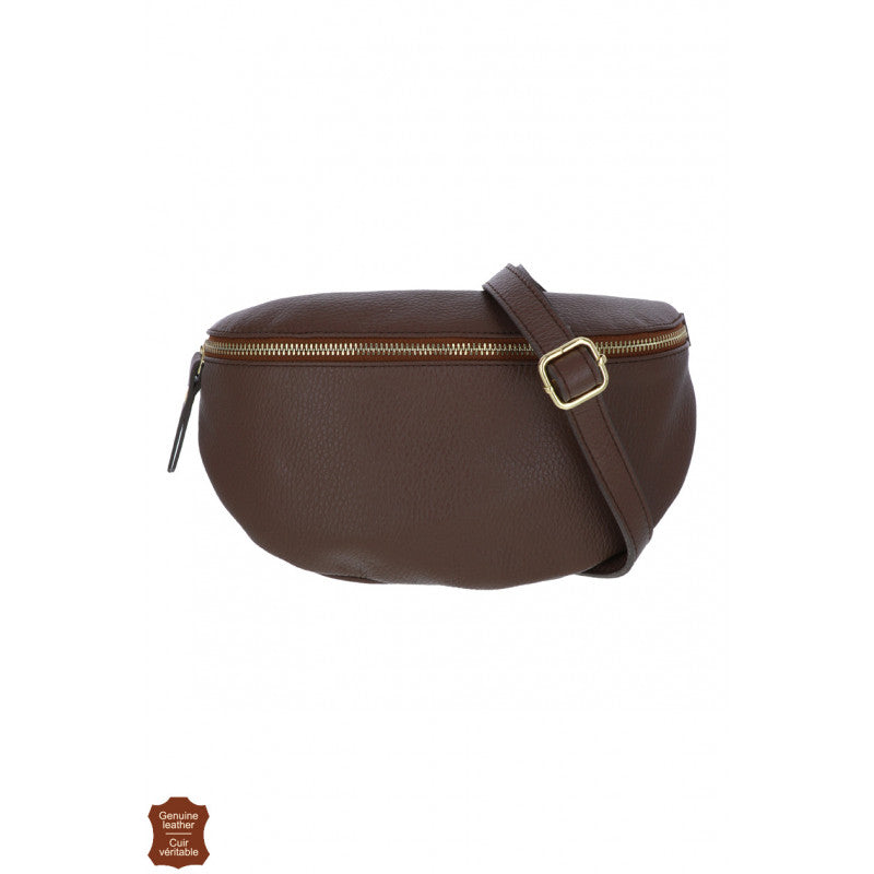 bruine crossbody tas van leder - axent - 815S22008 - grote maten - dameskleding - kledingwinkel - herent - leuven