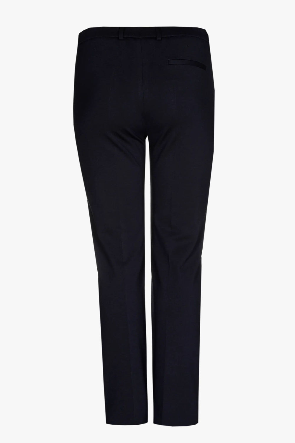 Marineblauwe Broek Met Rechte Pijpen En Elastische Tailleband