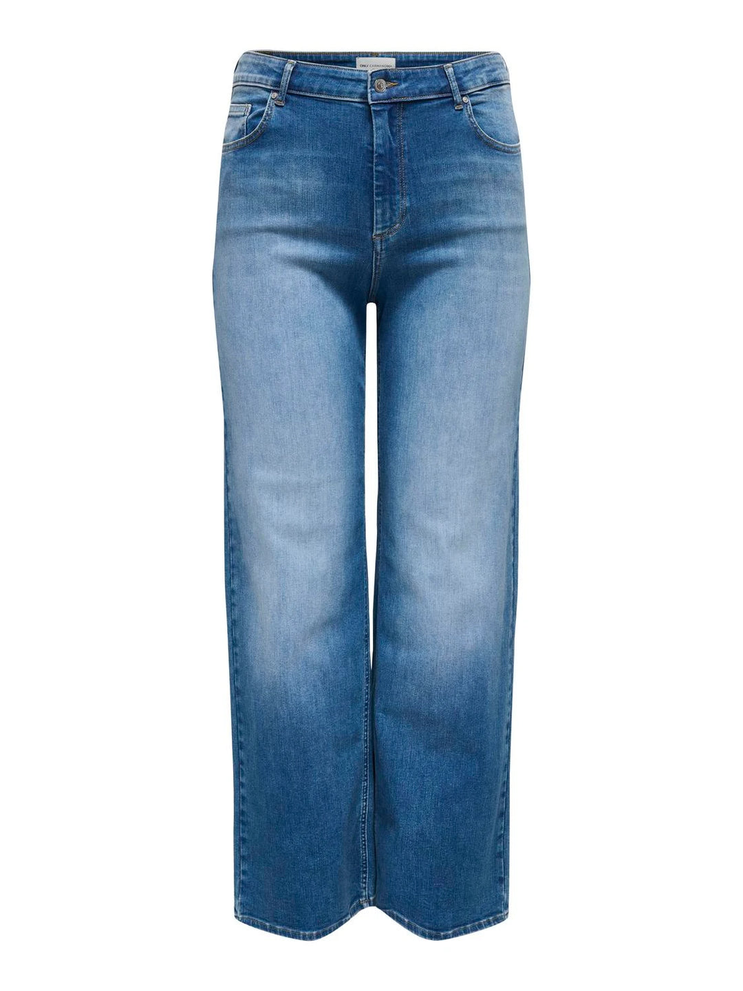 Trendy Wide-Leg Jeans In Mediumblauw Denim