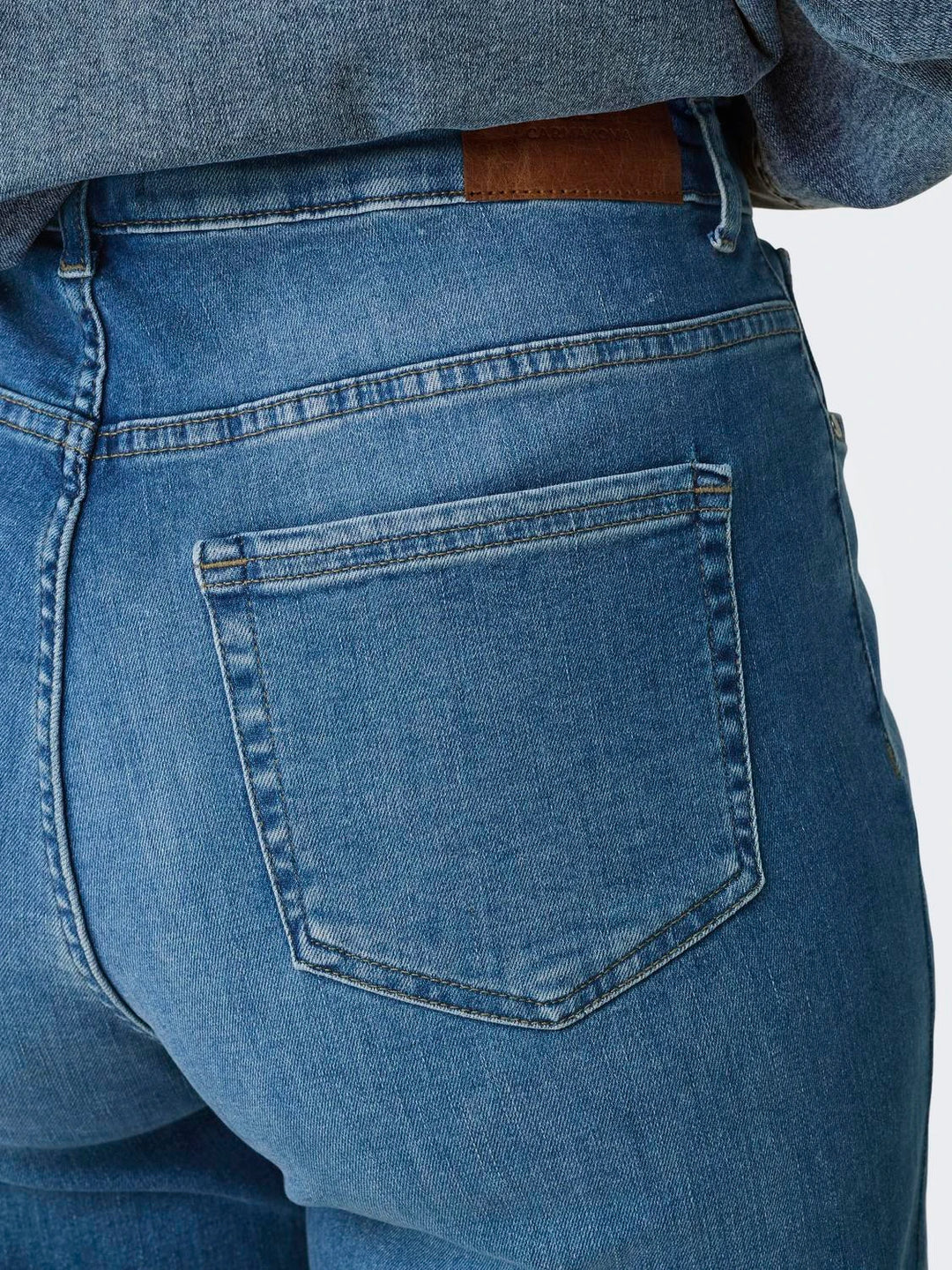 Trendy Wide-Leg Jeans In Mediumblauw Denim