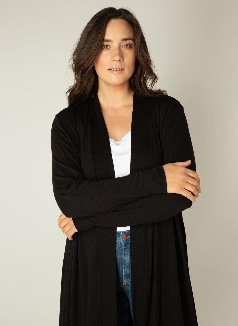 Basis Vest Ayla Long In Zwart