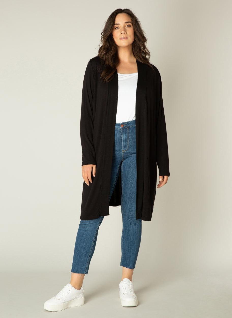 Basis Vest Ayla Long In Zwart