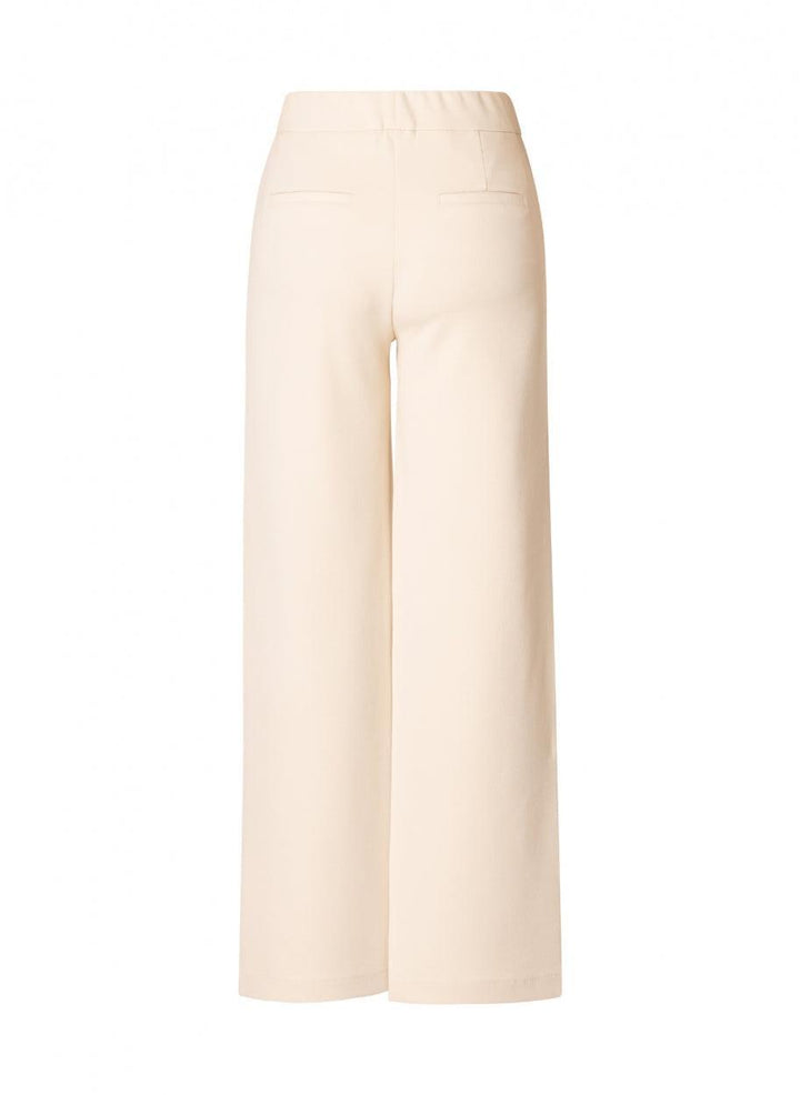 Beige Wijde Broek Met Een Elastische Tailleband