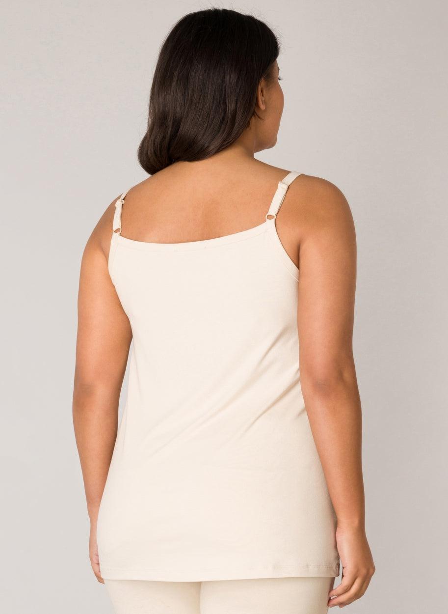 Beige Top Met Verstelbare Spaghetti Bandjes