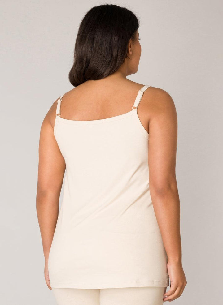 Beige Top Met Verstelbare Spaghetti Bandjes
