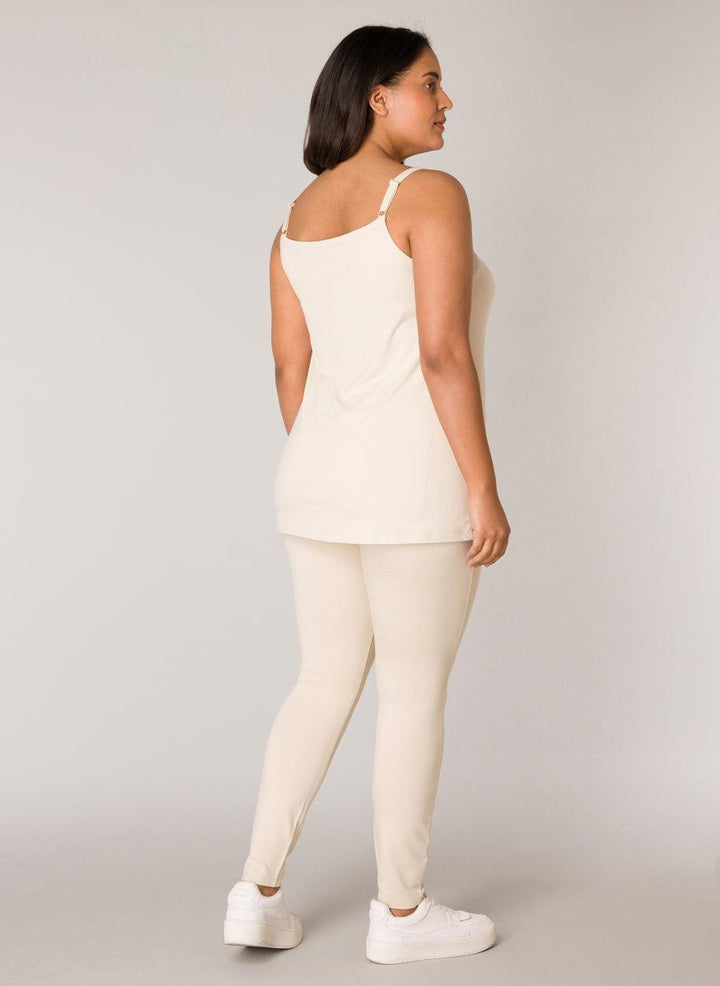 Beige Top Met Verstelbare Spaghetti Bandjes