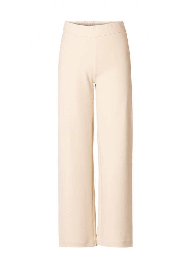 Beige Wijde Broek Met Een Elastische Tailleband