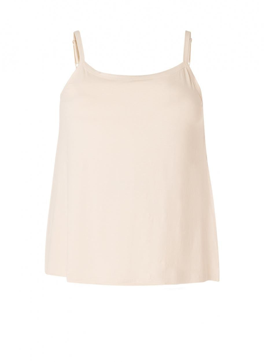 Beige Top Met Verstelbare Spaghetti Bandjes