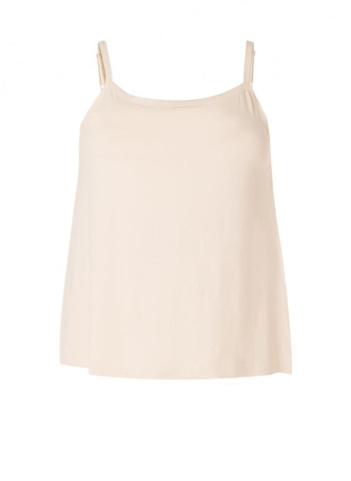 Beige Top Met Verstelbare Spaghetti Bandjes