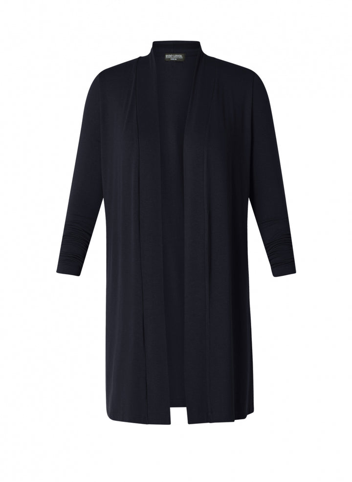 basis vest ayla long in blauw - base level curvy - - grote maten - dameskleding - kledingwinkel - herent - leuven