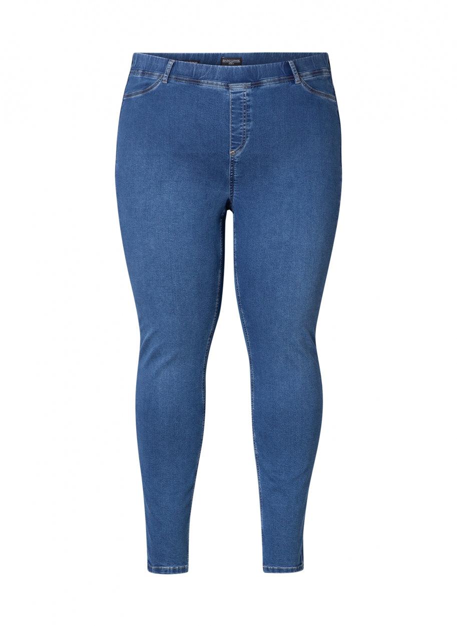 skinny jeans model Tessa in mid blue - base level curvy - - grote maten - dameskleding - kledingwinkel - herent - leuven