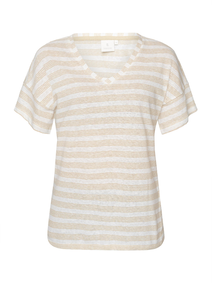 wit t-shirt gestreepte print - B. Coastline - 215508 - grote maten - dameskleding - kledingwinkel - herent - leuven