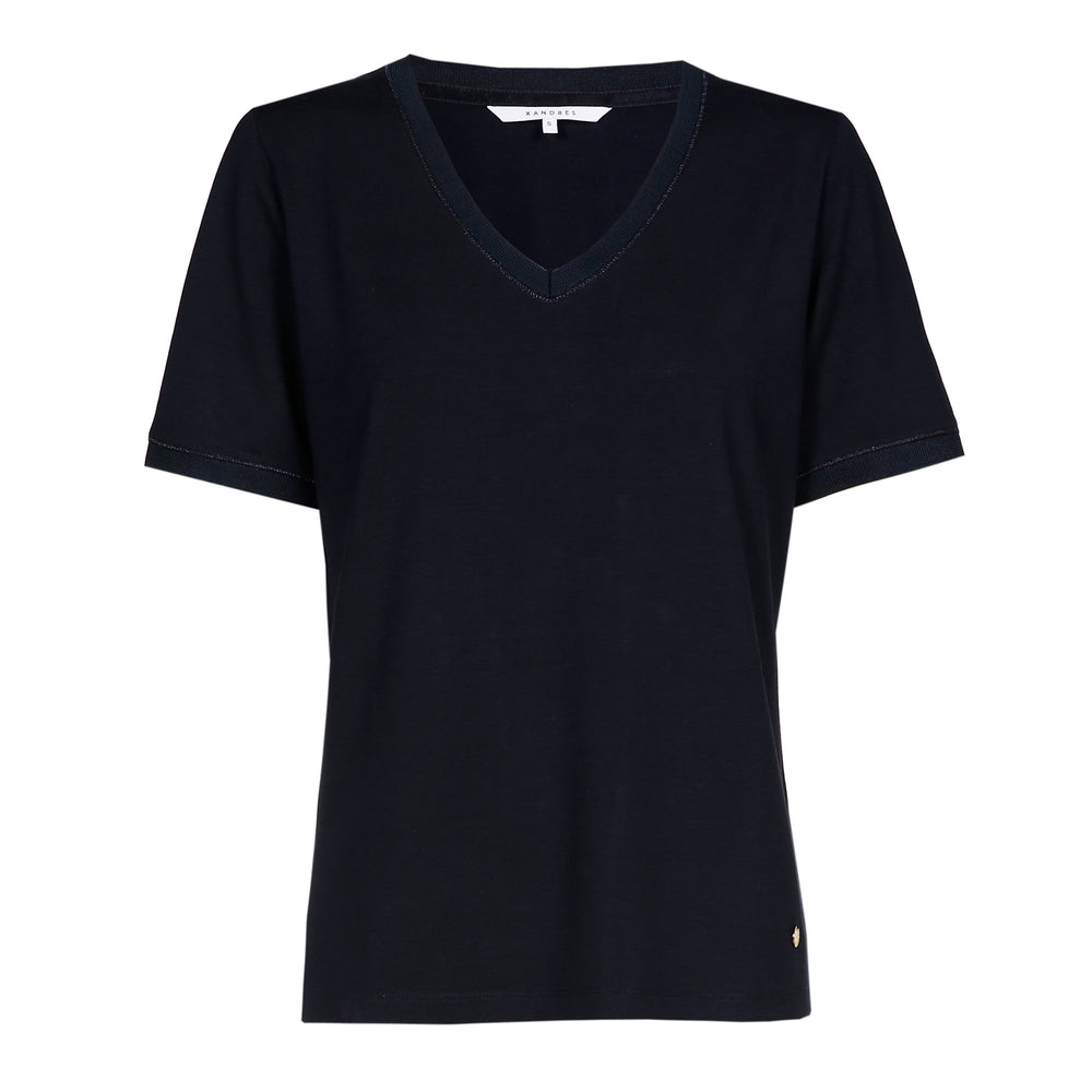Blauw T-Shirt Met V-Hals