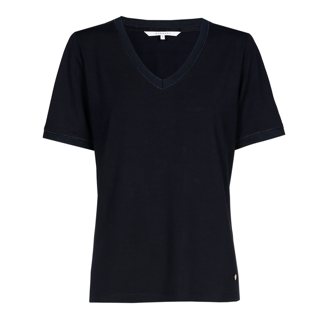 Blauw T-Shirt Met V-Hals