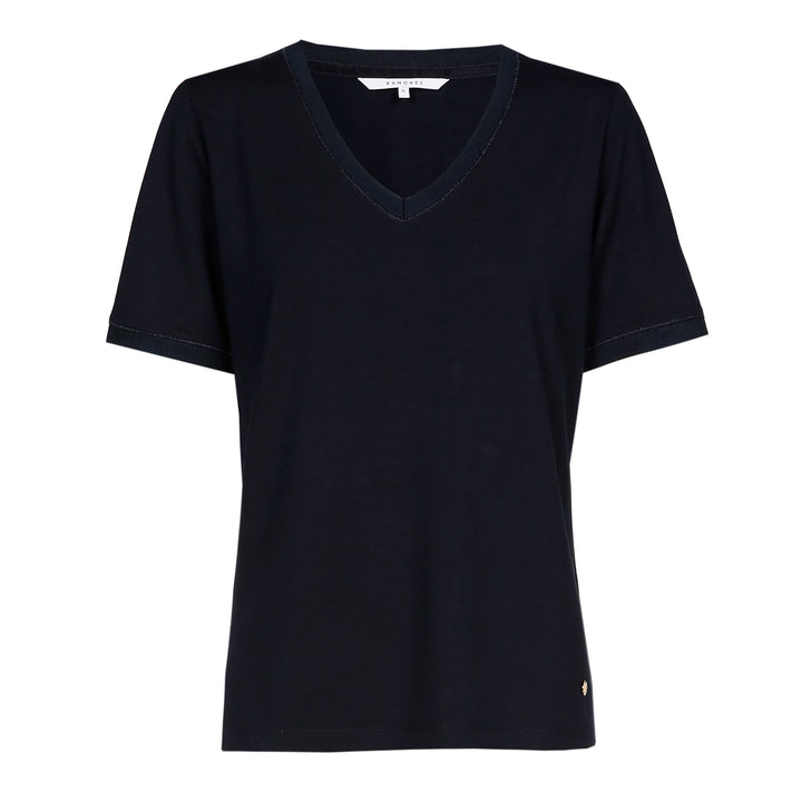Blauw T-Shirt Met V-Hals