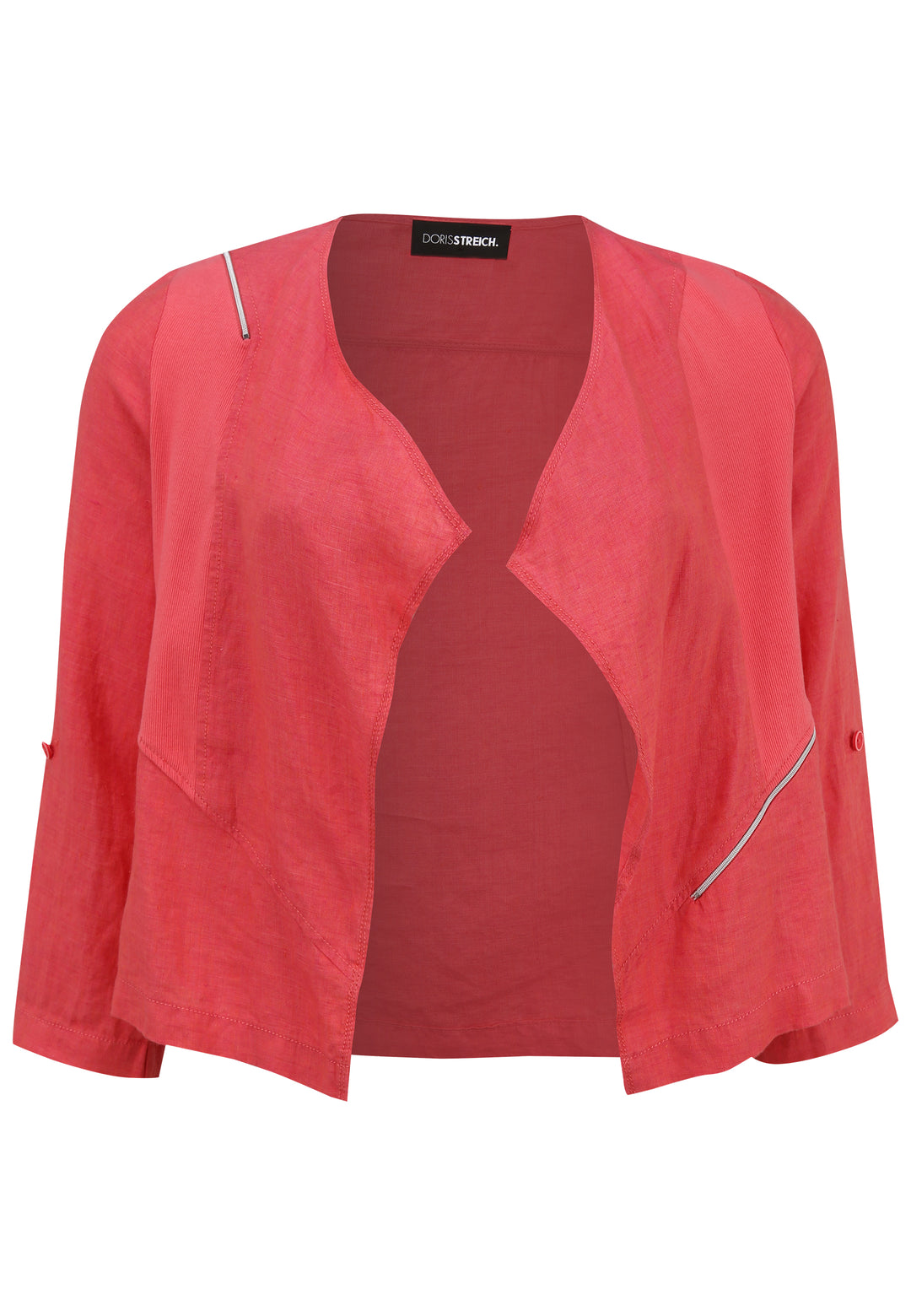 roze linnen vest - doris streich - 343135 - grote maten - dameskleding - kledingwinkel - herent - leuven
